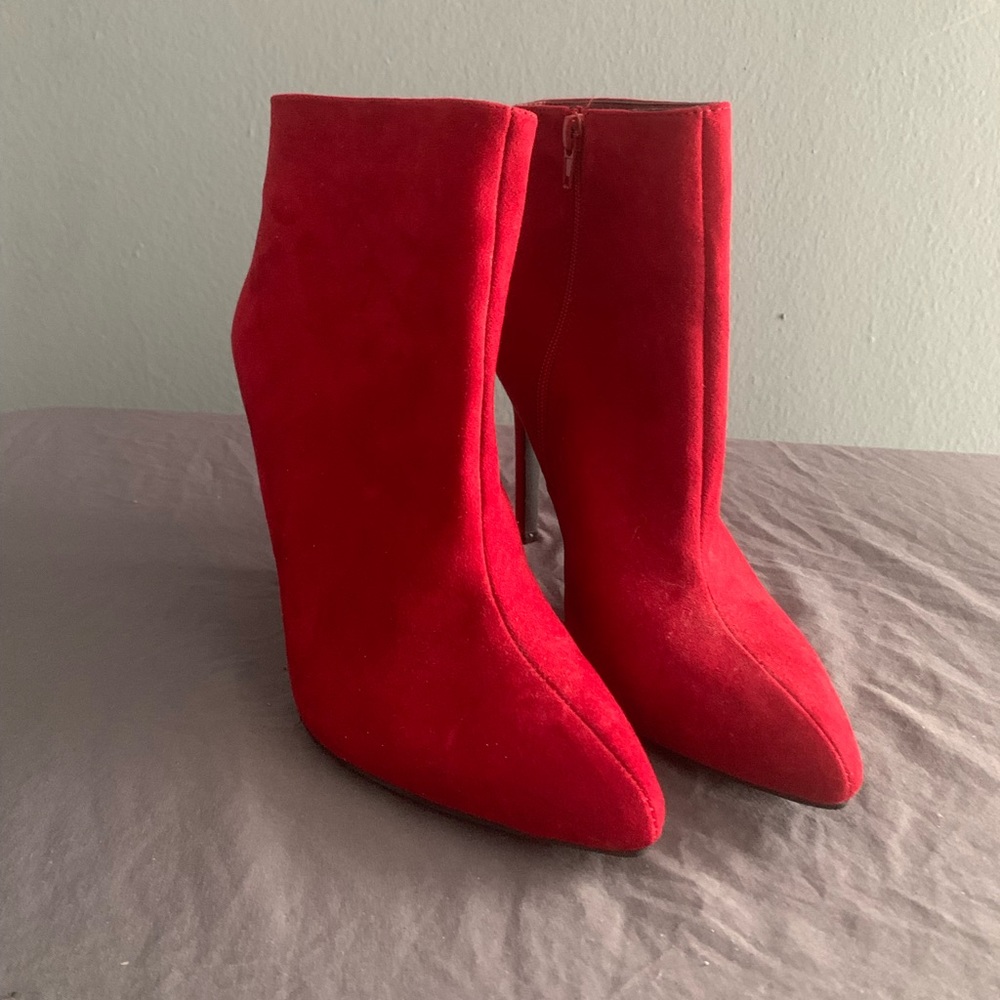 New Red Pointed Toe Booties